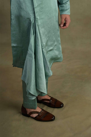 Jatin Malik-Chateau Grey Drape Kurta And Trousers-INDIASPOPUP.COM