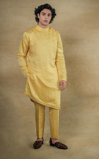 Jatin Malik-Lemon Kurta And Pants-INDIASPOPUP.COM