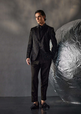 Jatin Malik-Dire Black Tuxedo Set-INDIASPOPUP.COM