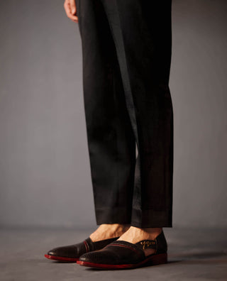 Jatin Malik-Pique Black Tuxedo Set-INDIASPOPUP.COM
