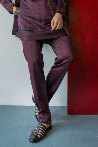 Jewel Orchid Bandhgala And Trousers by Jatin Malik available on Indiaspopup.com