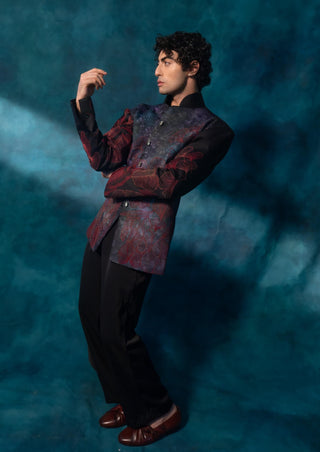 Black Garden Blazer And Trousers by Jatin Malik available on Indiaspopup.com