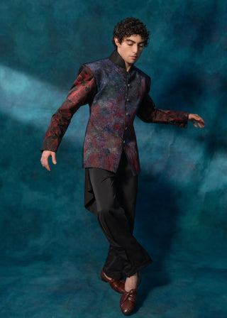 Black Garden Blazer And Trousers by Jatin Malik available on Indiaspopup.com