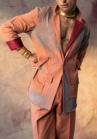 Maytime Overshirt Jacket And Trousers by Jatin Malik available on Indiaspopup.com