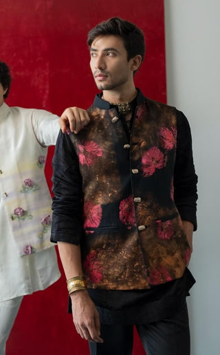 Deep Fuschia Nehru Jacket Set by Jatin Malik available on Indiaspopup.com