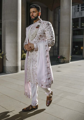 Lilac Blush Sherwani Set by Jatin Malik available on Indiaspopup.com