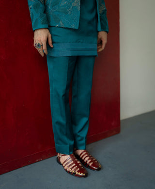 Jade Tamarisk Kurta And Trousers by Jatin Malik available on Indiaspopup.com