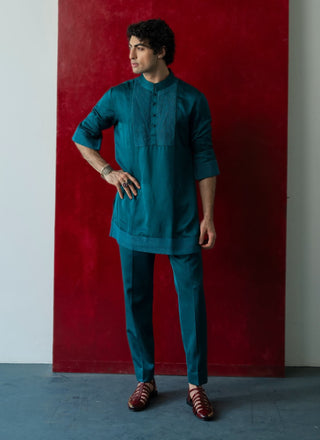 Jade Tamarisk Kurta And Trousers by Jatin Malik available on Indiaspopup.com