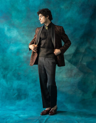 Black Noir Tuxedo Set by Jatin Malik available on Indiaspopup.com