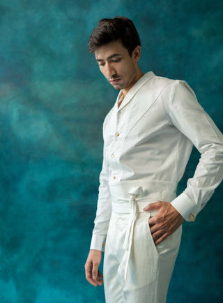 Snowline Ivory Tuxedo Set by Jatin Malik available on Indiaspopup.com