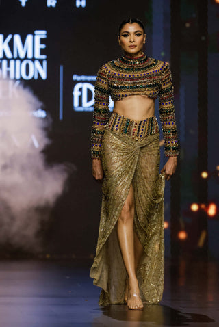 Itrh-Pharaoh'S Finery Multicolor Skirt And Top-INDIASPOPUP.COM