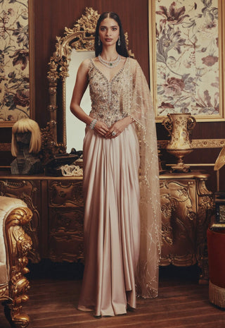 Jane beige embellished gown