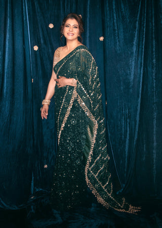 Green vanamala chikankari sari and blouse