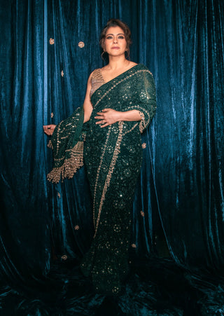 Green vanamala chikankari sari and blouse