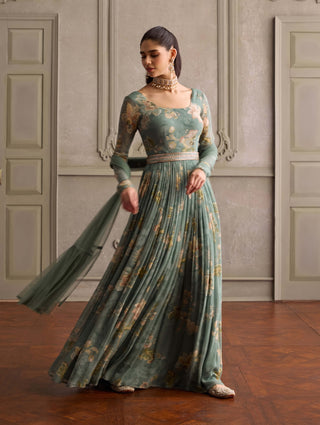 Sanya soft mint anarkali set