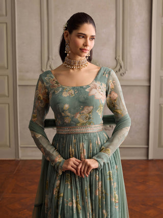 Sanya soft mint anarkali set