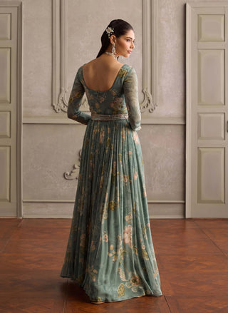 Sanya soft mint anarkali set