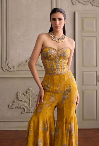Eliha amber yellow sharara set