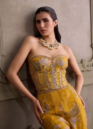 Eliha amber yellow sharara set