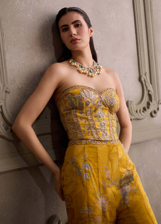 Eliha amber yellow sharara set
