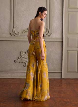 Eliha amber yellow sharara set