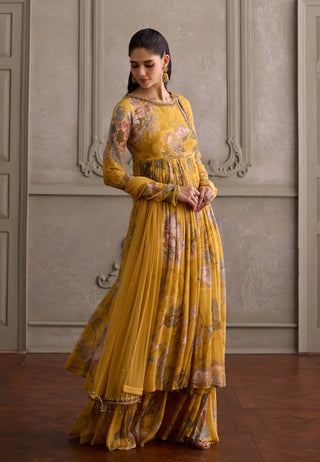 Navyha yellow angrakha set