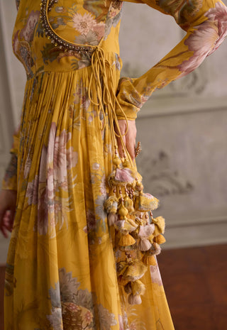 Navyha yellow angrakha set