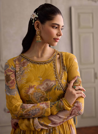 Navyha yellow angrakha set