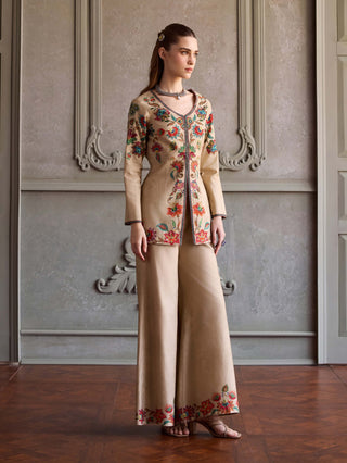 Celina soft beige tunic and palazzo