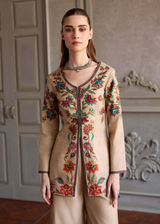 Celina soft beige tunic and palazzo