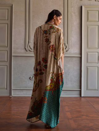 Jisha beige multicolour kaftan