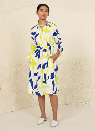 Kanelle-Eden Lime Print Dress-INDIASPOPUP.COM