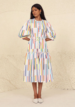 Kanelle-Luna Multi Print Dress-INDIASPOPUP.COM
