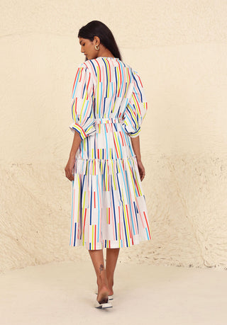 Kanelle-Luna Multi Print Dress-INDIASPOPUP.COM
