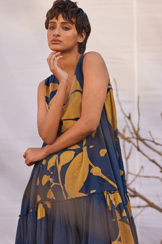 Kharakapas-Sharbat Deep Blue Dress-INDIASPOPUP.COM