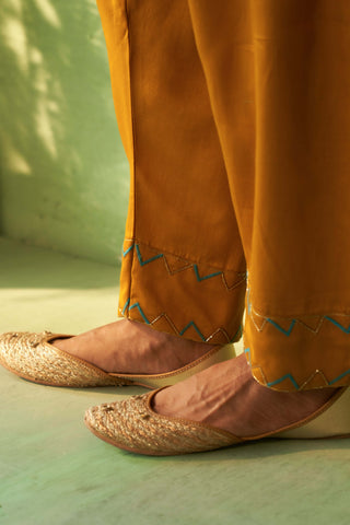 Mustard short kurta set