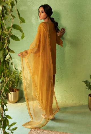 Mustard short kurta set