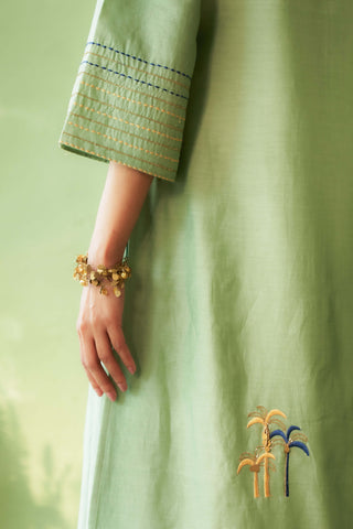 Tea green a-line kurta set