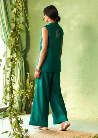 Peacock green jacket and pants