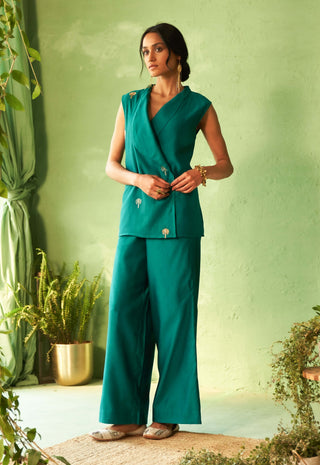 Peacock green jacket and pants