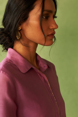 Purple hi-low kurta and pants