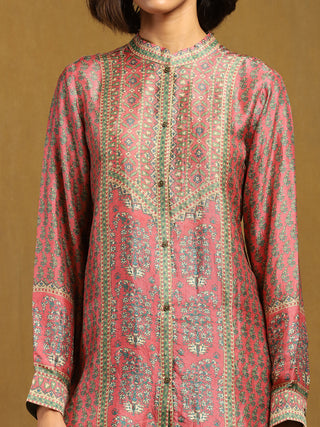 Blue turquoise apsara front-open kurti