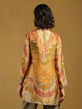 Olive jasbira handcrafted kurti