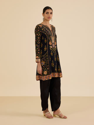 Black and multi pintado kurti