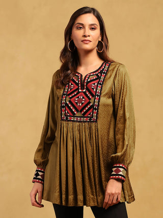 Green millary kurti