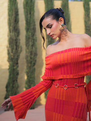 Francisca orange pink dress