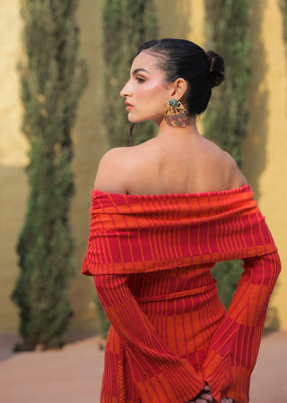 Francisca orange pink dress