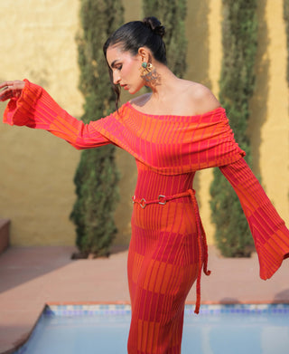 Francisca orange pink dress