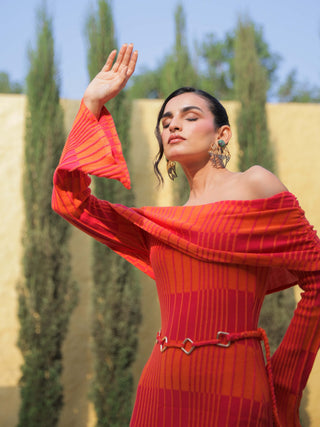 Francisca orange pink dress
