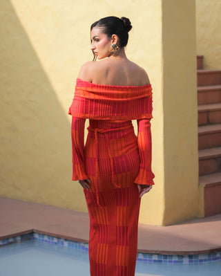 Francisca orange pink dress